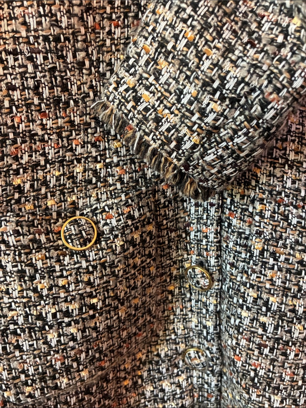 Gianni Bini Tweed Longline Blazer Jacket - Sophisticated Multi-Color Textured - Picture 6 of 11